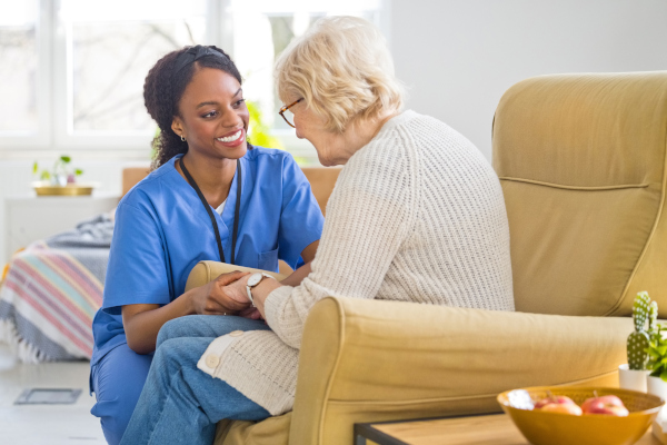 OT discussing home accessibility with patient