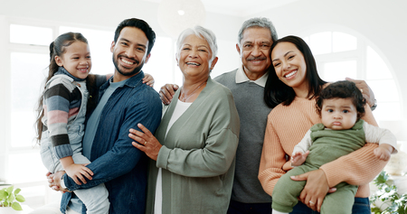 Family enjoying time spent together at home